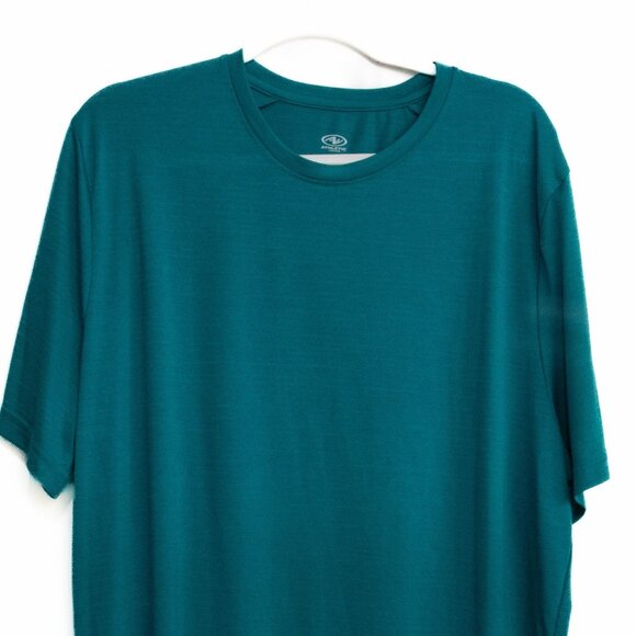 Athletic Works Mens Teal Short Sleeve Performance T-Shirt - Picture 4 of 8